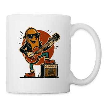 Rockiger Hotdog Wurst Gitarrist - Tasse - Weiß - Rechts