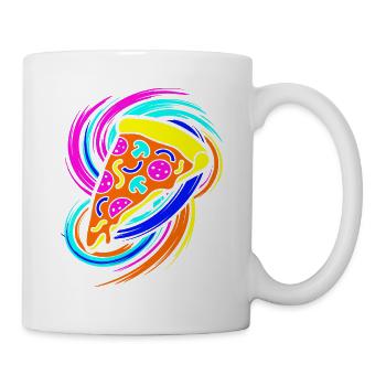 Tranche de pizza - Mug blanc - blanc - Droite