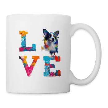 Cardigan Welsh Corgi Love Colourful Dog Art - Mug - white - Right