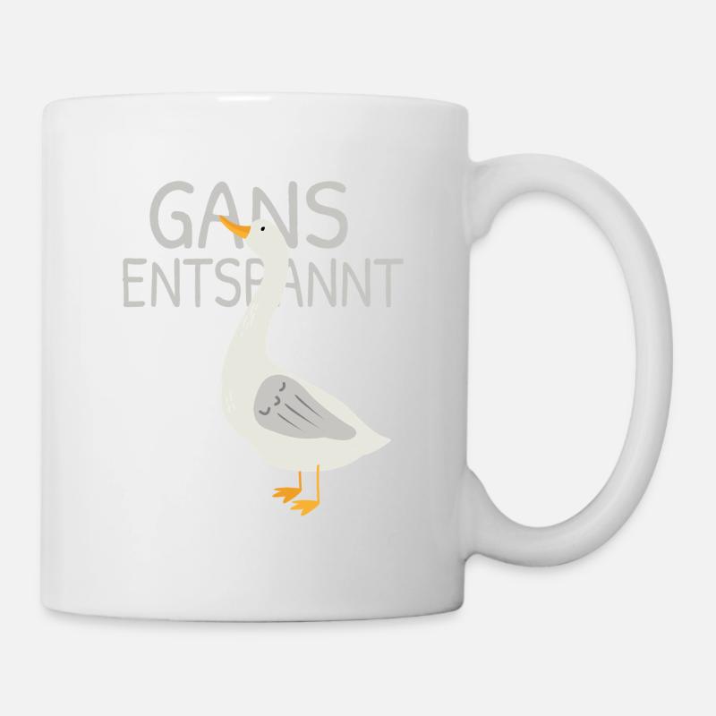 Gans entspannt – Lustiger Wortspiel Spruch - Tasse - Weiß