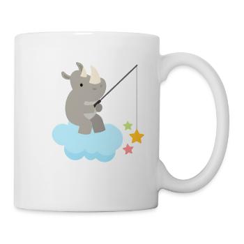 Rhino Fishing Stars on Cloud Kids Design - Mug - white - Right