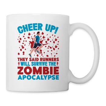 Running Cheer Up They Said Runners Survive - Tasse - Weiß - Rechts