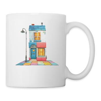 Buntes Haus Fantasie - Tasse - Weiß - Rechts
