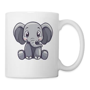 Zartes Elefantenbaby Motiv - Tasse - Weiß - Rechts