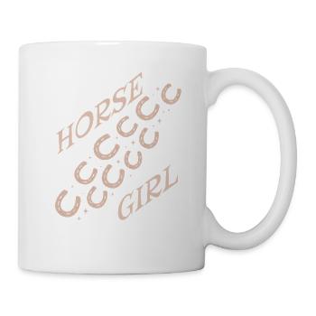 Logo de la Fille Cheval Motif en diagonale - Mug blanc - blanc - Droite