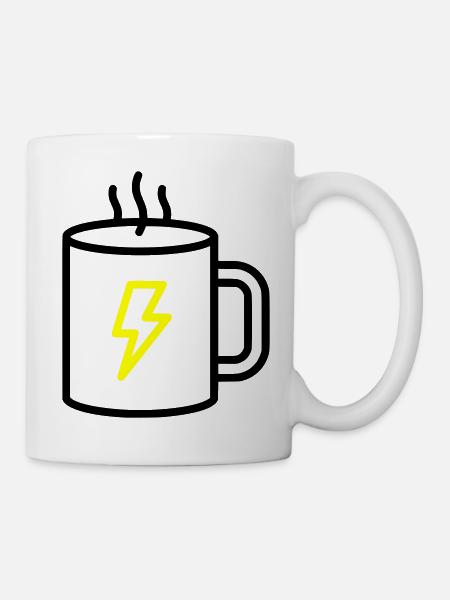 Kaffeebecher Blitz Energie - Tasse - Weiß