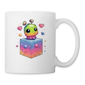 Kunterbunter Weltraumroboter - Tasse - Weiß - Rechts