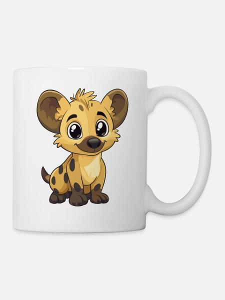 Kuschelhyäne Jungtier Charm - Tasse - Weiß