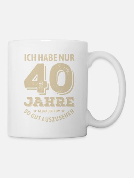 40 Jahre - gut aussehen | Geburtstag Geschenk - Kop/krus - hvid