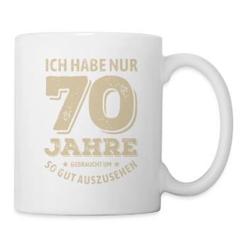 70 years - looking good | Birthday Gift - Mug - white - Right