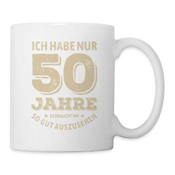 50 years - looking good | Birthday Gift - Mug - white - Right