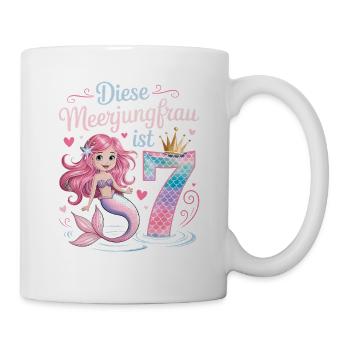 Cette sirène a 7 ans de filles - Mug blanc - blanc - Droite