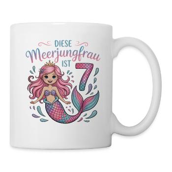 Cette sirène a 7 ans de filles - Mug blanc - blanc - Droite