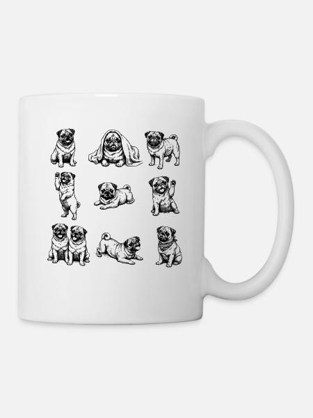 Pfotenparade Bulldoggen Collage - Tasse - Weiß