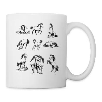 Collection de chevaux : Silhouettes sauvages - Mug blanc - blanc - Droite