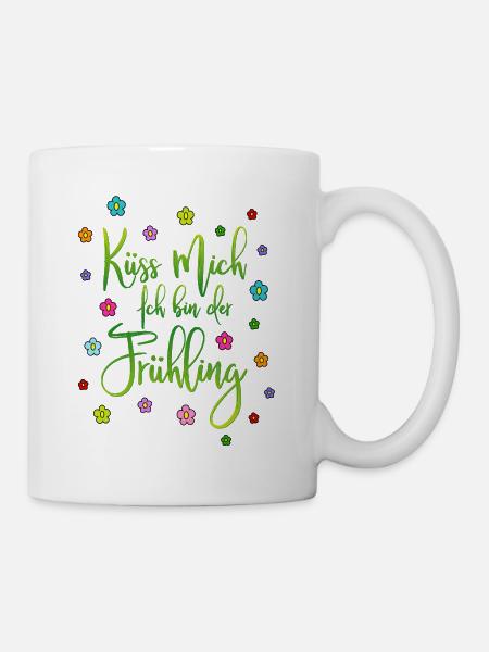 Küss mich Ich bin der Frühling - Tasse - Weiß