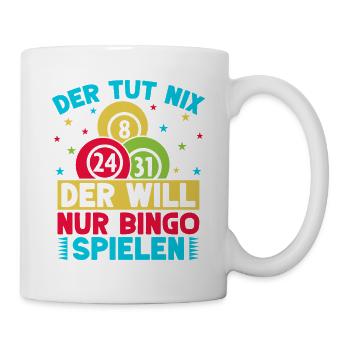 Bingo Qui ne veut pas juste bingo - Mug blanc - blanc - Droite