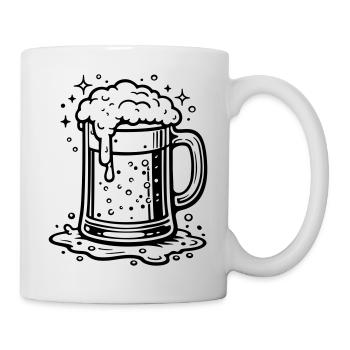 Verre à bière symbole bière - Mug blanc - blanc - Droite