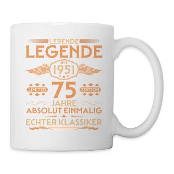 Absolutely unique Born in 1951 75th Birthday - Mug - white - Right
