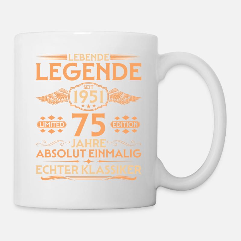 Absolument unique. Né en 1951, 75e anniversaire - Mug blanc - blanc