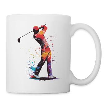 Golfer-Silhouette - Tasse - Weiß - Rechts