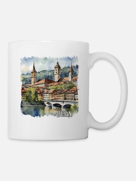 Bern Aquareell, Bern Schweiz - Tasse - Weiß