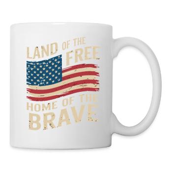 Land of the Free - USA Vintage Flag - Mug - white - Right
