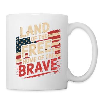 Land of the Free - USA Vintage Flag - Mug - white - Right