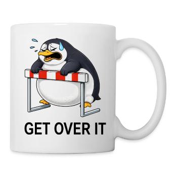 Süßer Pinguin Cartoon lustig Hürdenlaufen - Tasse - Weiß - Rechts