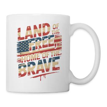 Land of the Free - USA Vintage Flag - Mug - white - Right