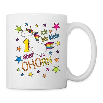 Licorne fille d’un an, je suis petite mais - Mug blanc - blanc - Droite