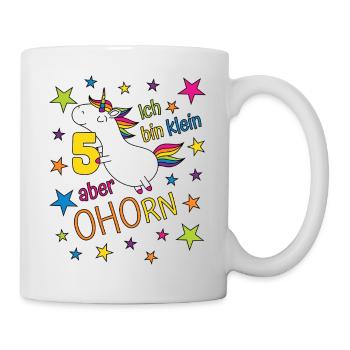 5 ans Fille Licorne Je suis petite Mais - Mug blanc - blanc - Droite