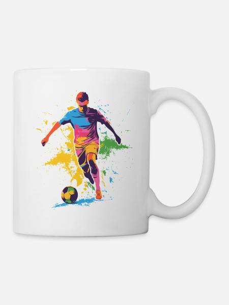 Farbspritzer Fußballheld - Tasse - Weiß