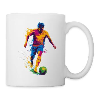 Farbspritzer Fußballheld - Tasse - Weiß - Rechts