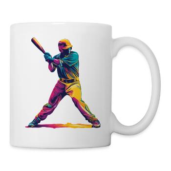 Battoir de baseball à explosion de couleur - Mug blanc - blanc - Droite