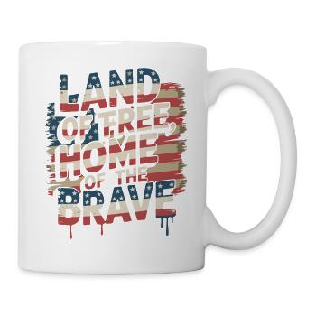 Land of the Free - USA Vintage Flag - Mug - white - Right