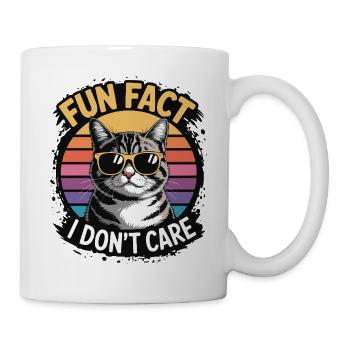 Fun Fact: I Don't Care - Cat Retro - Mug - white - Right