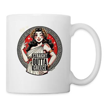 Straight Outta Greece Parody Greece Goddess - Mug - white - Right