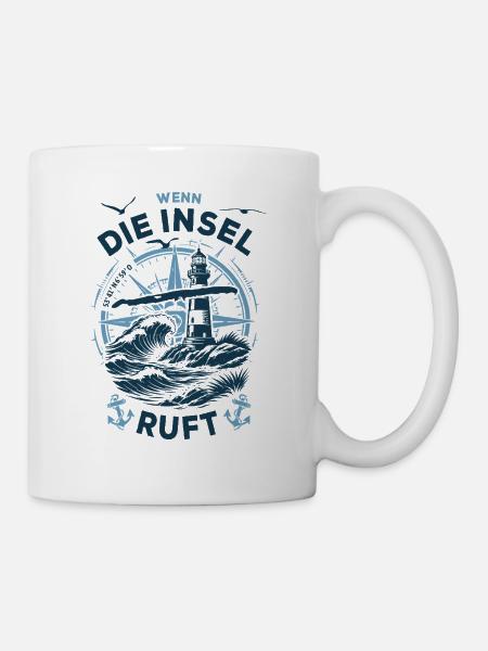 Juist | Wenn die Insel ruft - Wellen Nordsee - Tasse - Weiß