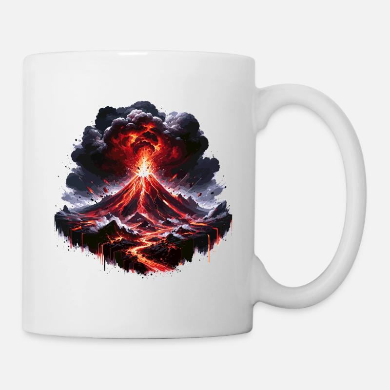 Feux d’artifice de lave par éruption volcanique - Mug blanc - blanc