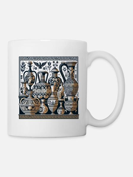 Antike Vasenornamente Griechische Muster - Tasse - Weiß