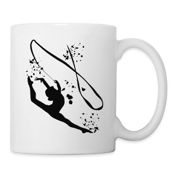 Gymnast With Band Rhythmic Gymnastics - Mug - white - Right