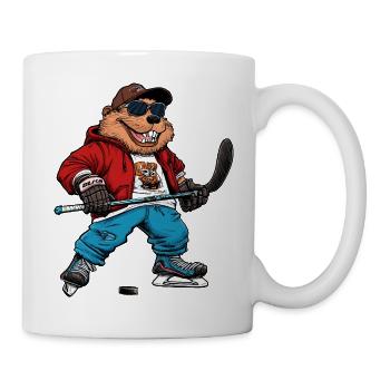 Hockey sur glace des Beavers - Mug blanc - blanc - Droite
