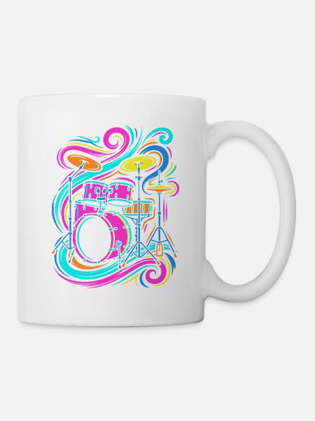 Schlagzeug - Tasse - Weiß