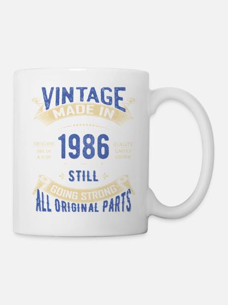 Vintage 1986 läuft immer noch stark - Tasse - Weiß