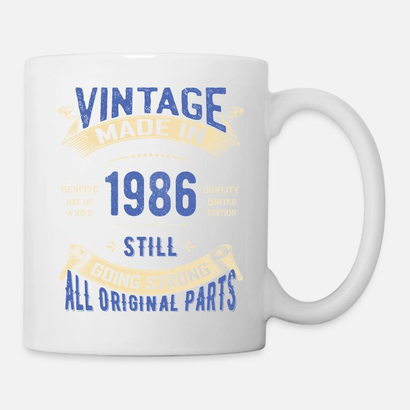 Vintage 1986 läuft immer noch stark - Tasse - Weiß