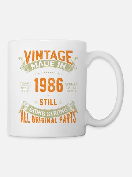 Vintage 1986 läuft immer noch stark - Tasse - Weiß