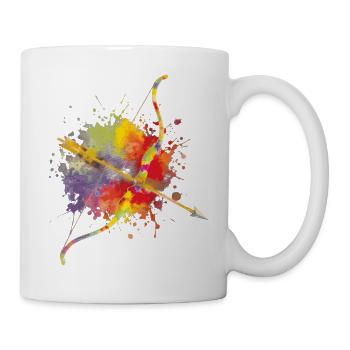 Arc et Flèche - Design Splash Art pour Archers - Mug blanc - blanc - Droite