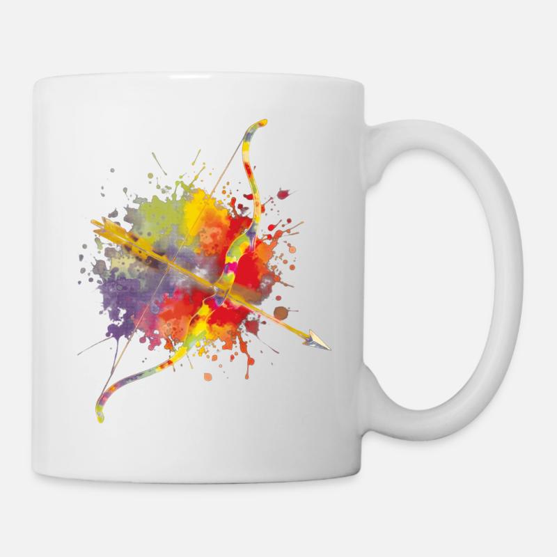 Arc et Flèche - Design Splash Art pour Archers - Mug blanc - blanc