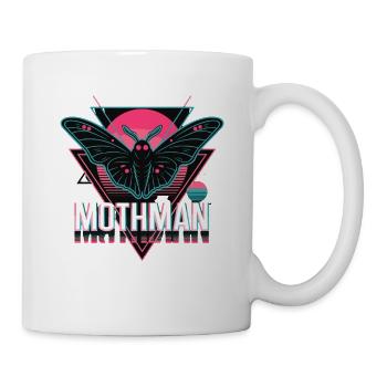 Mothman Rétro Synthwave Cryptid Urban Legend années 80 - Mug blanc - blanc - Droite
